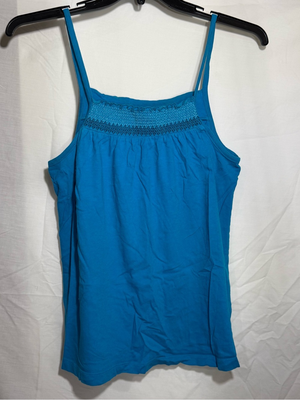 Old Navy Blue Smocked Spaghetti Strap Cami Sz Small